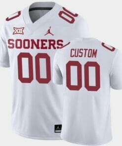 Custom OU Football Jersey White Away Game NCAA Football Jersey