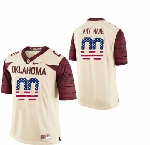 Custom OU Jersey White College Football Limited Jersey