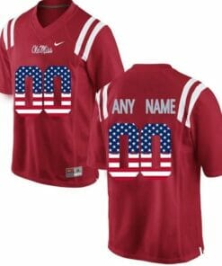 Custom Ole Miss Rebels Jersey College Football Limited Jersey Red