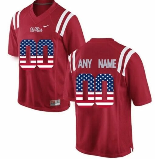 Custom Ole Miss Rebels Jersey College Football Limited Jersey Red