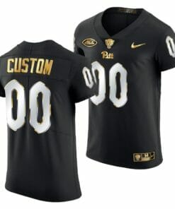 Custom Pittsburgh Panthers Football Jersey Black Golden Edition Jersey 2021-22 Limited