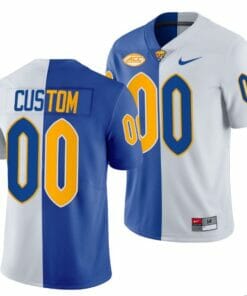 Custom Pittsburgh Panthers Football Jersey Royal White 2021-22 Split Edition Limited Uniform