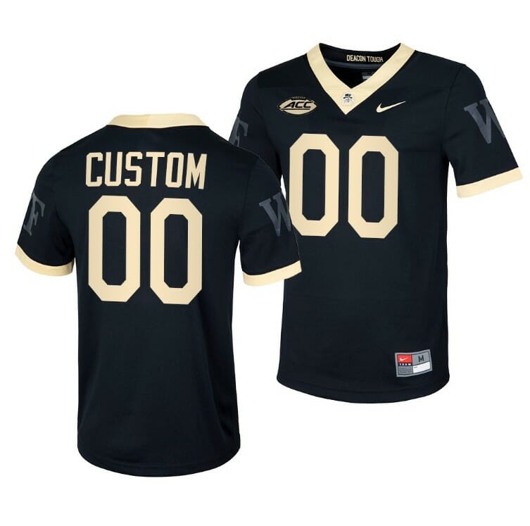 Customized Wake Forest Demon Deacons Jersey Black Untouchable Jersey Football 1 Customized Wake Forest Demon Deacons Jersey Black Untouchable Jersey Football