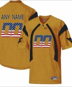 Custom West Virginia Football Jersey College Limited Jersey Gold