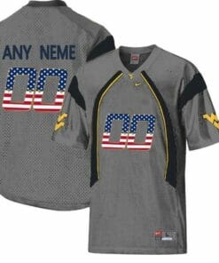 Custom West Virginia Football Jersey College Limited Jersey Grey