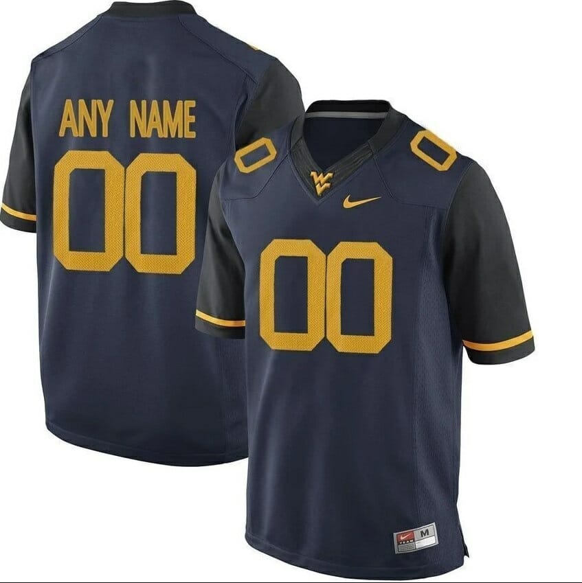 Custom West Virginia Football Jersey Blue College Limited Jersey 1 Custom West Virginia Football Jersey Blue College Limited Jersey