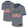 Personalized WVU Football Jersey Gray USA Flag College Jersey