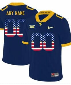 Personalized WVU Football Jersey Navy USA Flag College