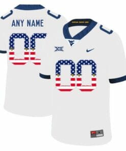 Personalized West Virginia Football Jersey White USA Flag College Jersey