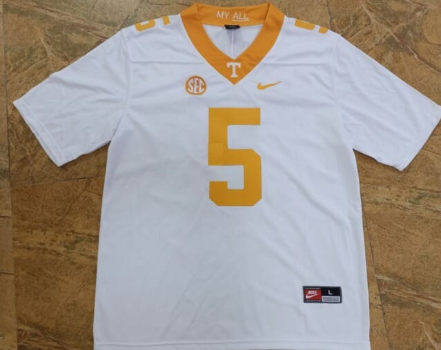 Hendon Hooker Jersey Tennessee Volunteers Replica Football Jersey - White 3 Hendon Hooker Jersey Tennessee Volunteers Replica Football Jersey - White - Image 3