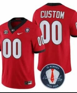 Personalized UGA Jersey Players Jersey Honoring Vince Dooley Patch Red