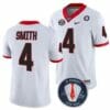 Georgia Bulldogs Nolan Smith #4 Jersey Honoring Vince Dooley Patch White 5 4