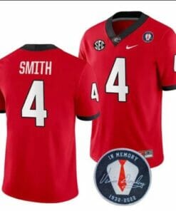 Georgia Bulldogs Nolan Smith #4 Jersey Honoring Vince Dooley Patch Red