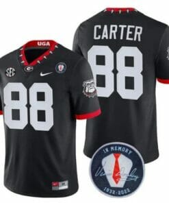 Georgia Bulldogs Jalen Carter #88 Jersey Honoring Vince Dooley Patch Black