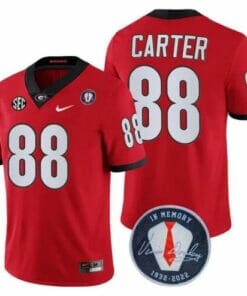 Georgia Bulldogs Jalen Carter #88 Jersey Honoring Vince Dooley Patch Red