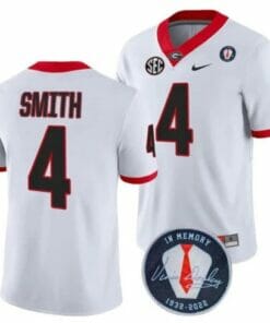 Georgia Bulldogs Nolan Smith #4 Jersey Honoring Vince Dooley Patch White