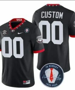 UGA Jersey Custom Players Jersey Honoring Vince Dooley Patch Black