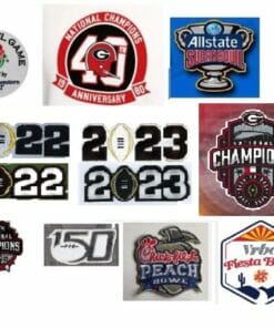 Alternative view of Personalized Georgia Bulldog Jersey Players Jersey Honoring Vince Dooley Patch Custom White