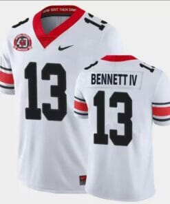 Stetson Bennett IV Jersey UGA #13 Game College Football White 40th Anniversary