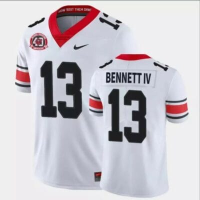 Stetson Bennett IV Jersey UGA #13 Game College Football White 40th Anniversary 10 Stetson Bennett IV Jersey UGA #13 Game College Football White 40th Anniversary