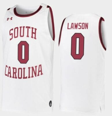 AJ Lawson Jersey South Carolina Gamecocks College Basketball White Replica #0