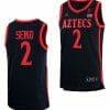 Adam Seiko Jersey San Diego State Aztecs College Basketball Black #2