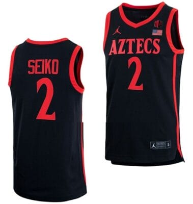 Adam Seiko Jersey San Diego State Aztecs College Basketball Black #2