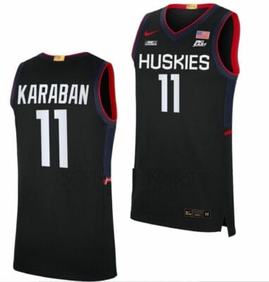 Alex Karaban Jersey UConn Huskies College Basketball Limited Black #11