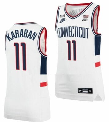Alex Karaban Jersey UConn Huskies College Basketball Alumni White #11