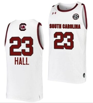 Aubryanna Hall Jersey South Carolina Gamecocks College Basketball White #23