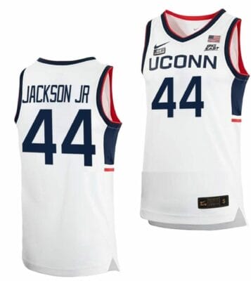 Andre Jackson Jersey UConn Huskies College Basketball White Replica #44