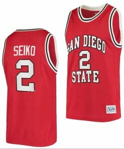 Adam Seiko Jersey San Diego State Aztecs College Basketball Red Retro #2