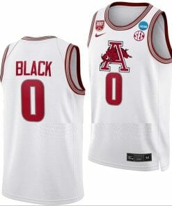 Anthony Black Jersey Arkansas Razorbacks College Basketball 2023 NCAA March Madness White #0