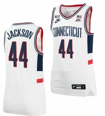 Andre Jackson Jersey UConn Huskies College Basketball Alumni White #44