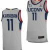 Alex Karaban Jersey UConn Huskies College Basketball Limited Gray #11 5 Alex Karaban Jersey UConn Huskies College Basketball Limited Gray #11
