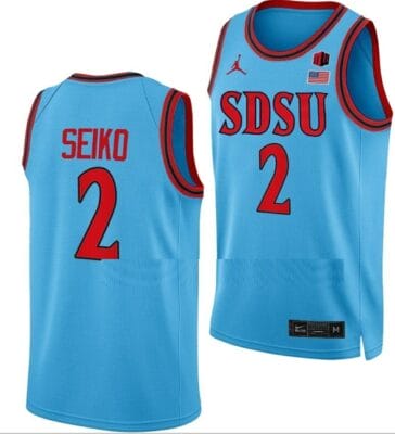 Adam Seiko Jersey San Diego State Aztecs College Basketball Blue Alternate #2 8 Adam Seiko Jersey San Diego State Aztecs College Basketball Blue Alternate #2