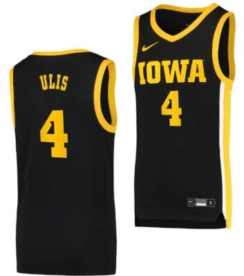 Ahron Ulis Jersey Iowa Hawkeyes College Basketball Black Swingman #4
