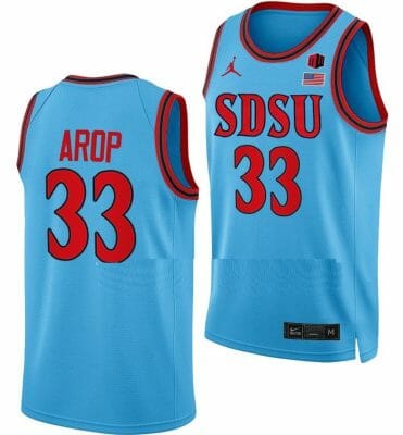 Aguek Arop Jersey San Diego State Aztecs College Basketball Blue Alternate #33 8 Aguek Arop Jersey San Diego State Aztecs College Basketball Blue Alternate #33
