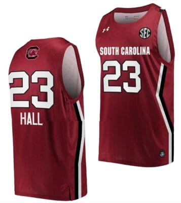 Aubryanna Hall Jersey South Carolina Gamecocks College Basketball Wine #23