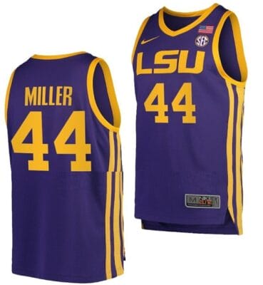 Adam Miller Jersey LSU Tigers College Basketball Purple #44 8 Adam Miller Jersey LSU Tigers College Basketball Purple #44