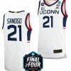 Adama Sanogo Jersey UConn Huskies College Basketball 2023 NCAA Final Four White #21 3 Adama Sanogo Jersey UConn Huskies College Basketball 2023 NCAA Final Four White #21