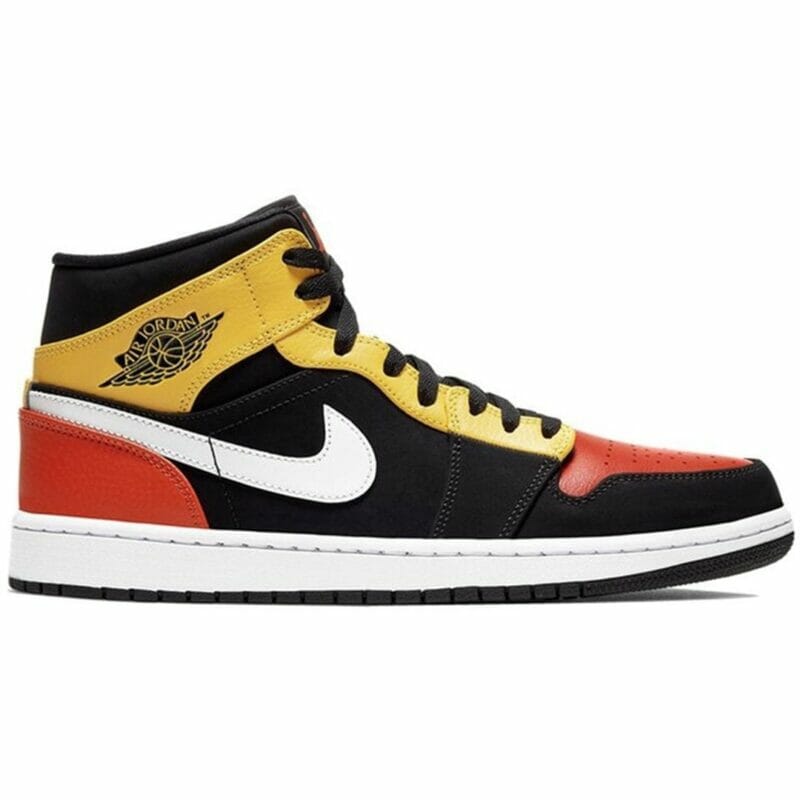 Air Jordan 1 Mid Black Amarillo Orange