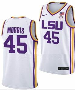 Alexis Morris Jersey LSU Tigers College Basketball White #45