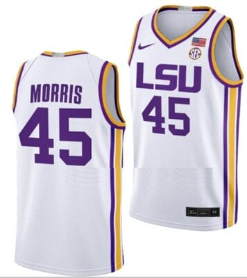 Alexis Morris Jersey LSU Tigers College Basketball White #45 8 Alexis Morris Jersey LSU Tigers College Basketball White #45
