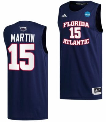Alijah Martin Jersey FAU Owls College Basketball 2023 NCAA March Madness Navy #15