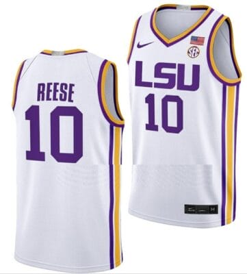 Angel Reese Jersey LSU Tigers College Basketball White #10