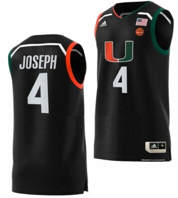 Bensley Joseph Jersey Miami Hurricanes College Basketball Swingman Black #4