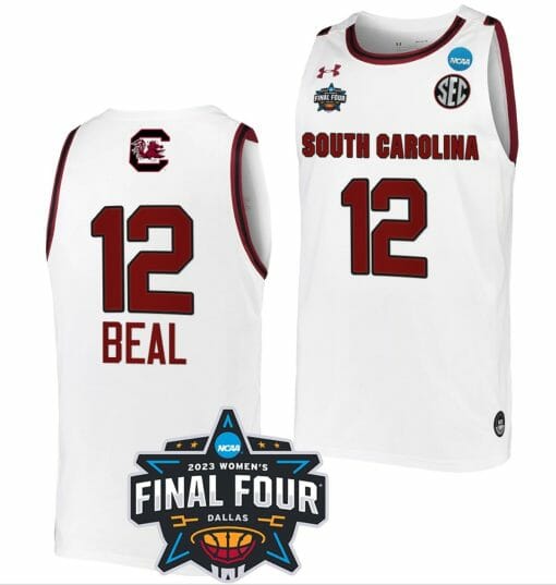 Brea Beal Jersey South Carolina Gamecocks College Basketball 2023 NCAA Final Four Garnet White #12