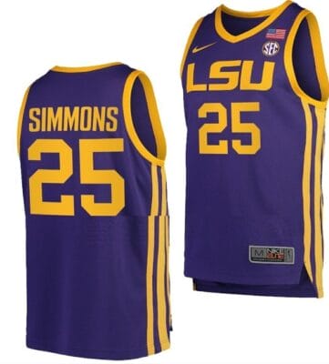 Ben Simmons Jersey LSU Tigers College Basketball Purple #25