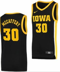 Connor McCaffery Jersey Iowa Hawkeyes College Basketball Black Swingman #30